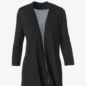 Chico's 3/4 Sleeve Black Cardigan Sweater Size 2
